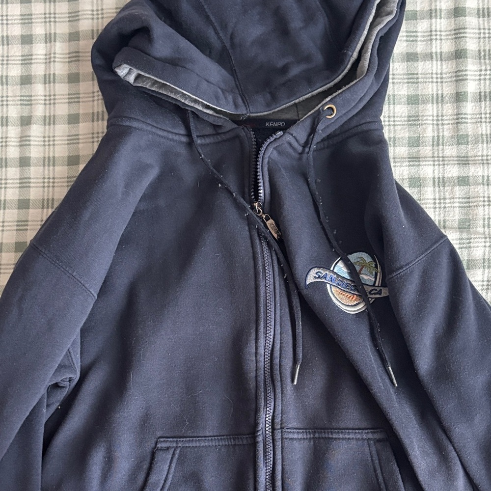 Kenpo Navy Zip-Up Hoodie Sweater
